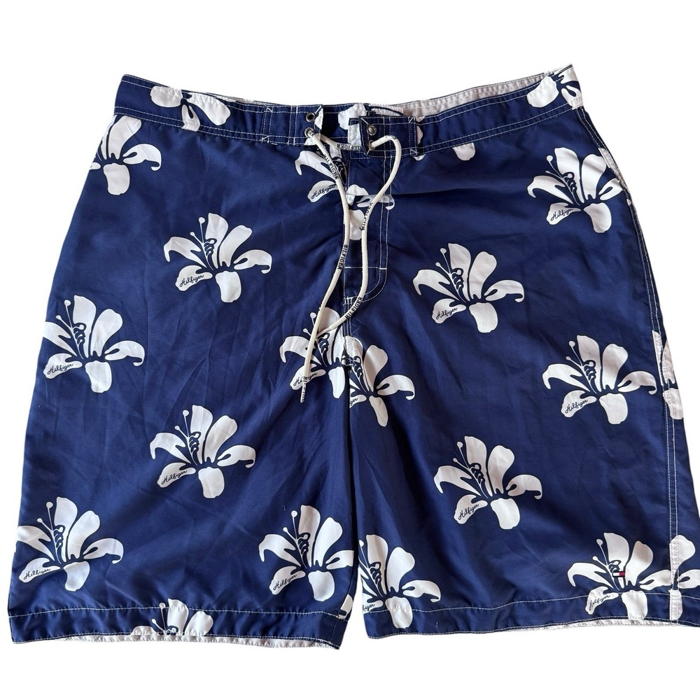 Tommy Hilfiger Men's Vintage Floral Board Shorts XL Nautical Navy